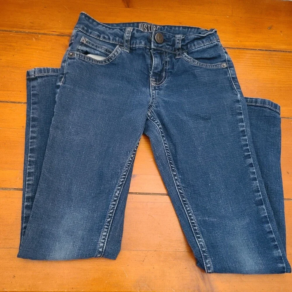 Justice Girls Mid Rise Super Skinny Jeans Size 8